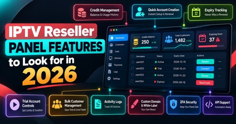 IPTV Reseller Panel Features